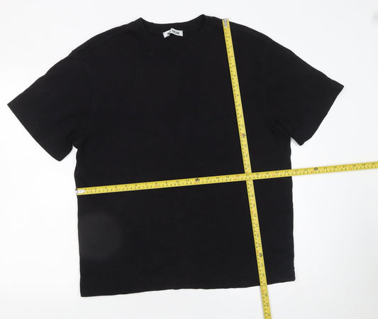 Paul Galvin Men's Black Cotton Crew Neck Short Sleeve T-Shirt Size L