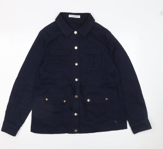 Kelly & Grace Women's Blue Button-Up Tunic Shirt Jacket M