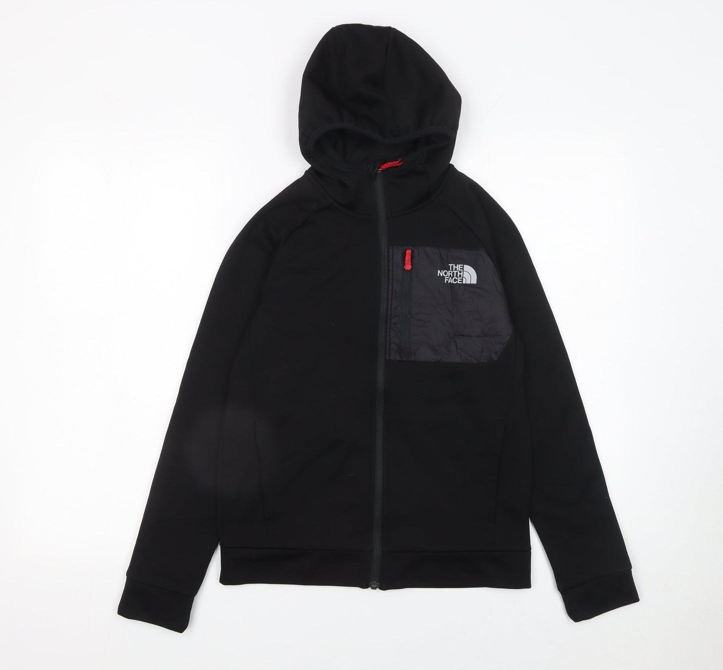 The North Face Boys Black Full Zip Hoodie Size L Outdoor Fleece