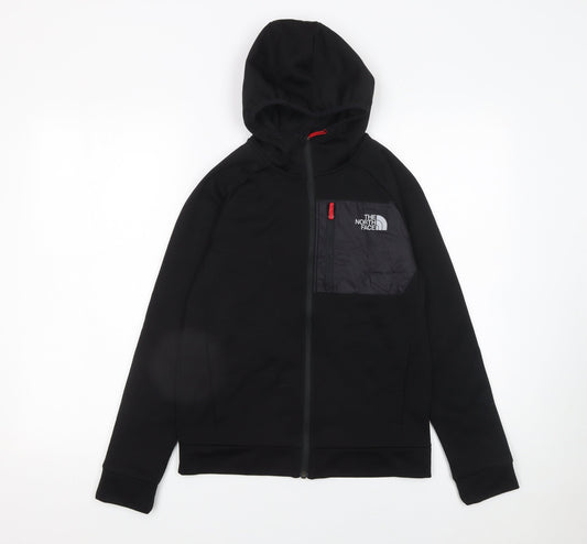 The North Face Boys Black Full Zip Hoodie Size L Outdoor Fleece
