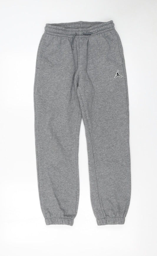 Jordan Boys Grey Jogger Sweatpants 10-12 Years Cotton Blend Fleece