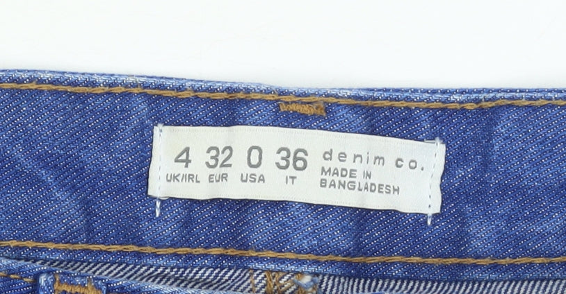 Denim Co Women's Blue High Rise Cut-Off Denim Shorts Size 4