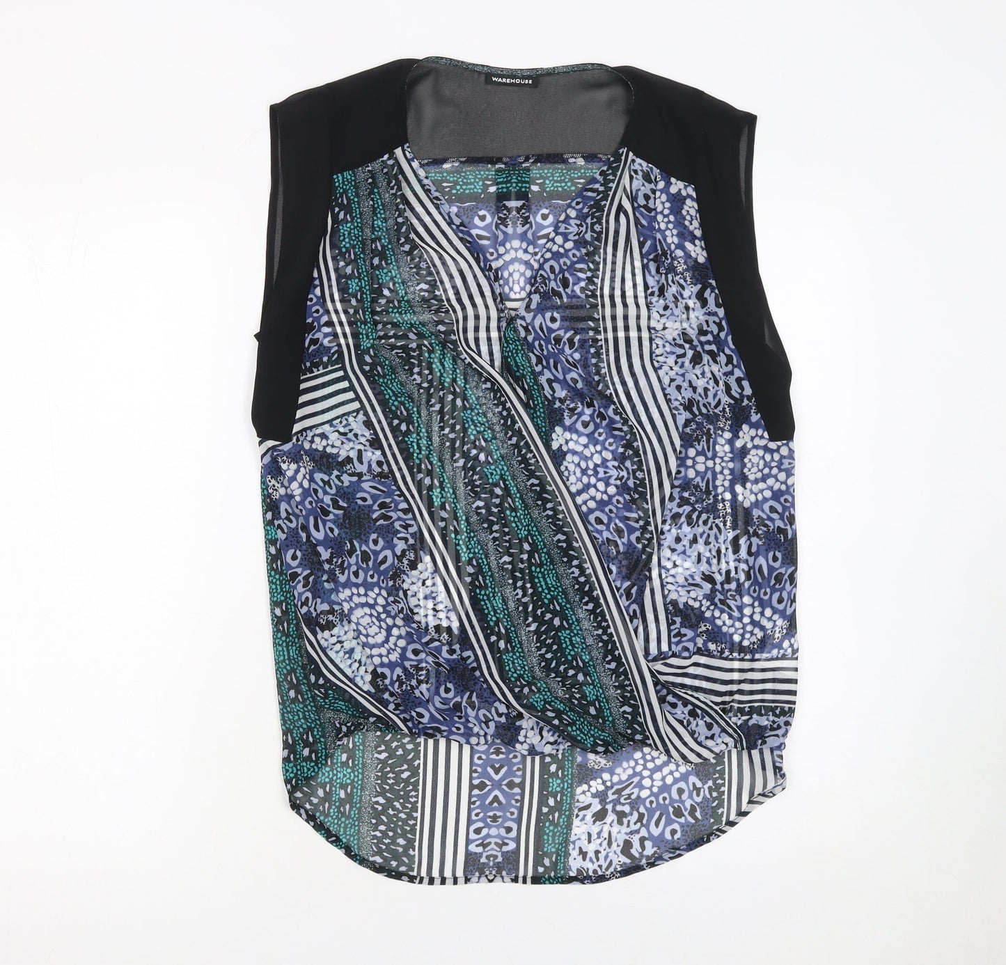 Warehouse Women’s Multicoloured Sleeveless Blouse Size M Lightweight Chiffon Top