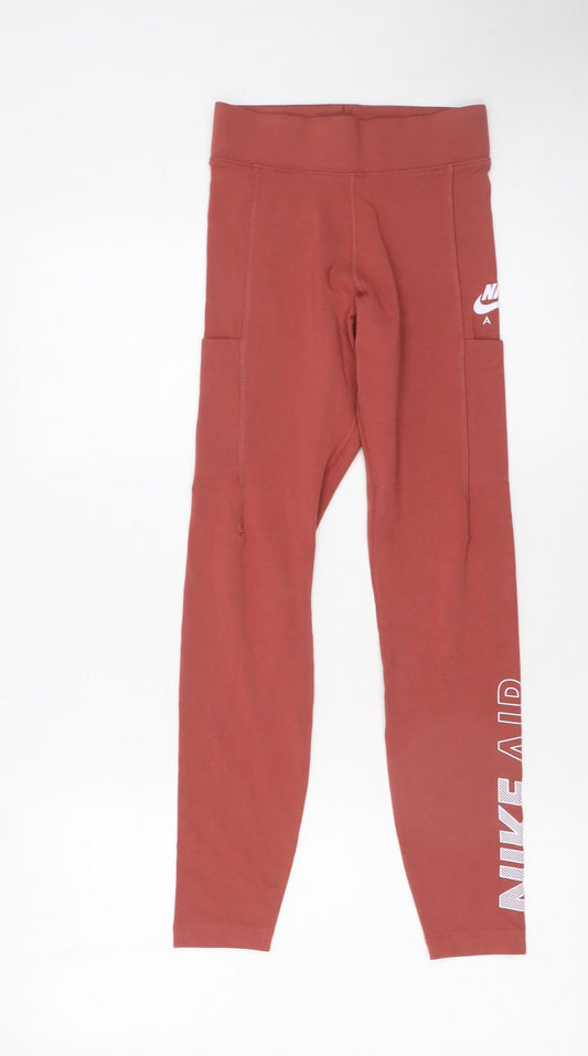 Nike Womens Brown XS High Waist Cotton Blend Leggings