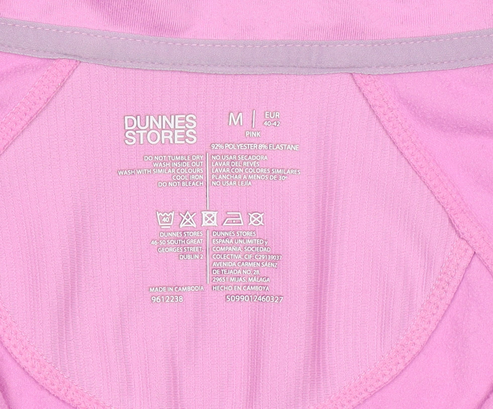 Dunnes Stores Womens Pink 1/2 Zip Long Sleeve Pullover Sweatshirt Size 12