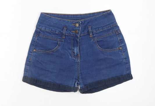 St Bernard for Dunnes Stores Women's Blue High Rise Denim Shorts Size 26in