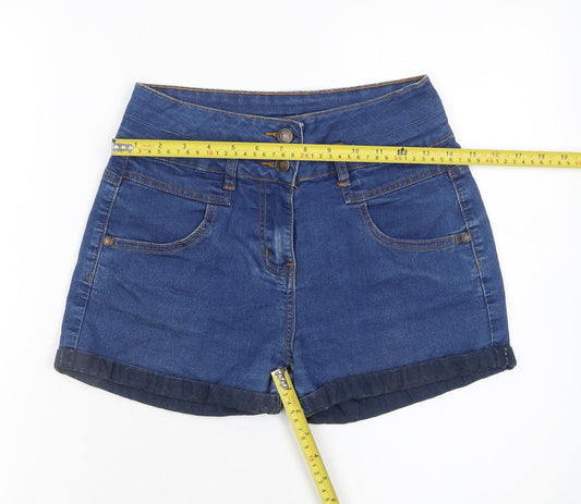 St Bernard for Dunnes Stores Women's Blue High Rise Denim Shorts Size 26in
