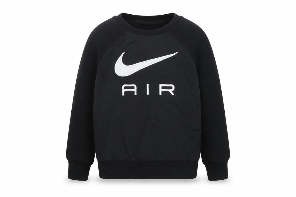 Front view of Nike boys’ black crew neck pullover sweatshirt 4-5 years cotton blend