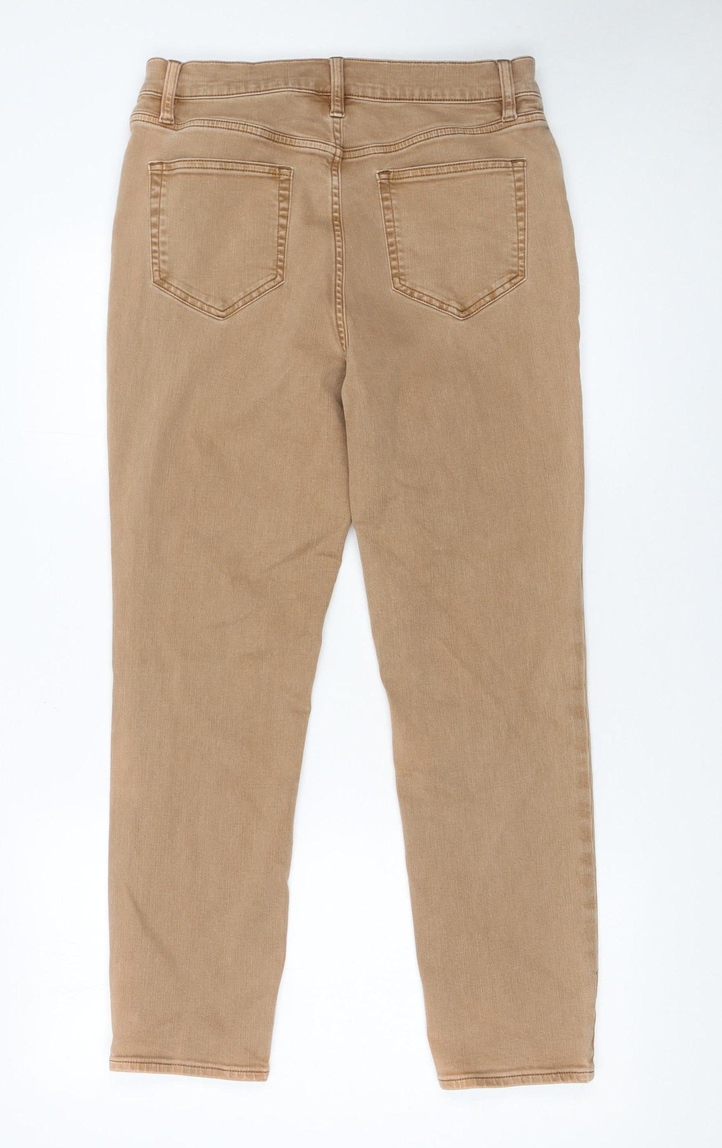 Lands' End Women's Beige Skinny Jeans Size 14 Stretch Denim