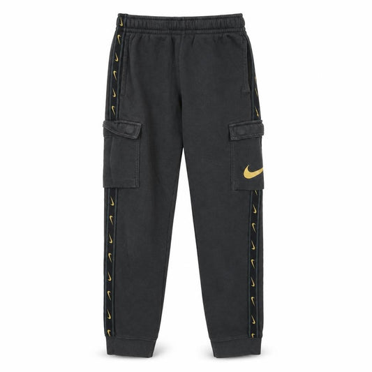 Nike Boys Black Cargo Jogger Trousers M 137-147cm with Gold Swoosh