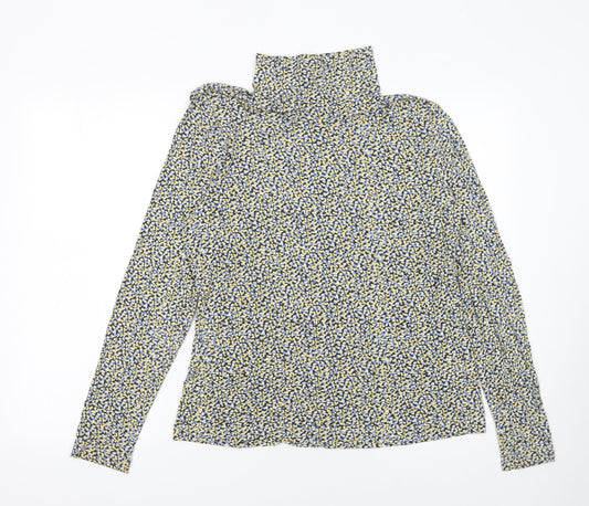 H&M Womens Multicoloured Roll Neck Long Sleeve Jersey Top Size L