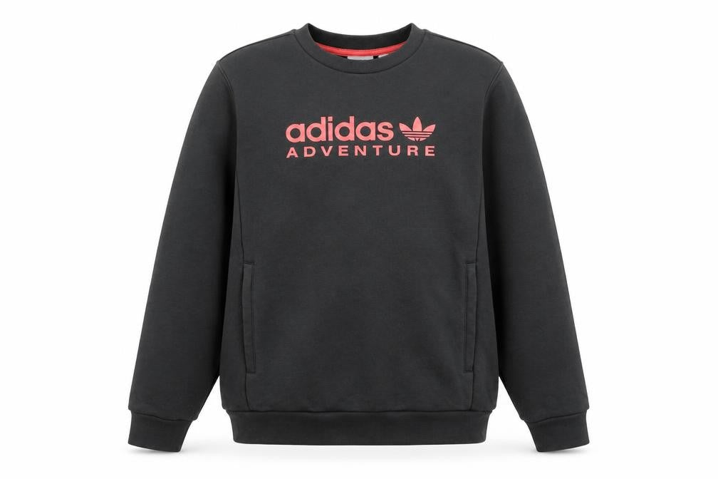 Adidas Girls Black Adventure Logo Pullover Sweatshirt 11-12 Years
