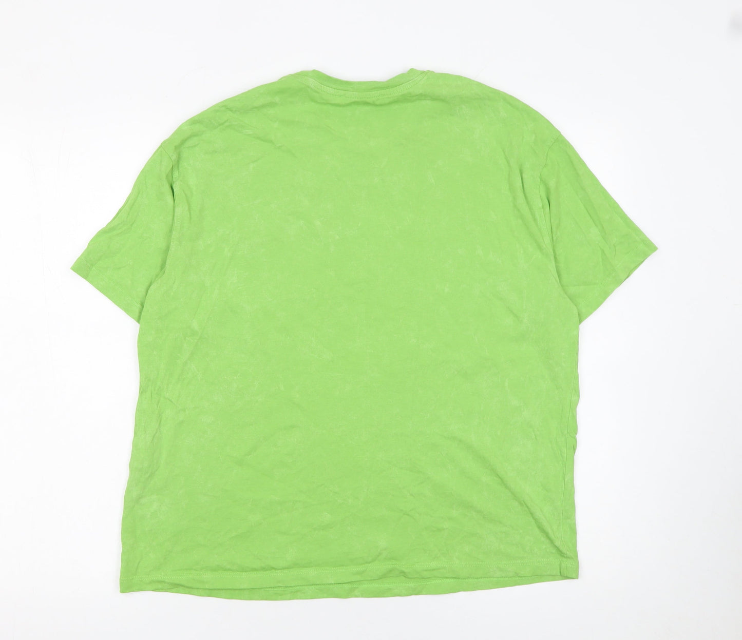 Pull&Bear Women's Green Kombucha Print T-Shirt Size S Casual