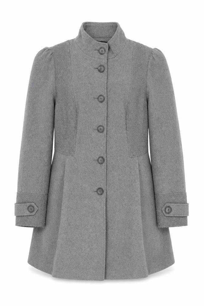 George Womens Grey Military Style Mid-Length Coat Size 16