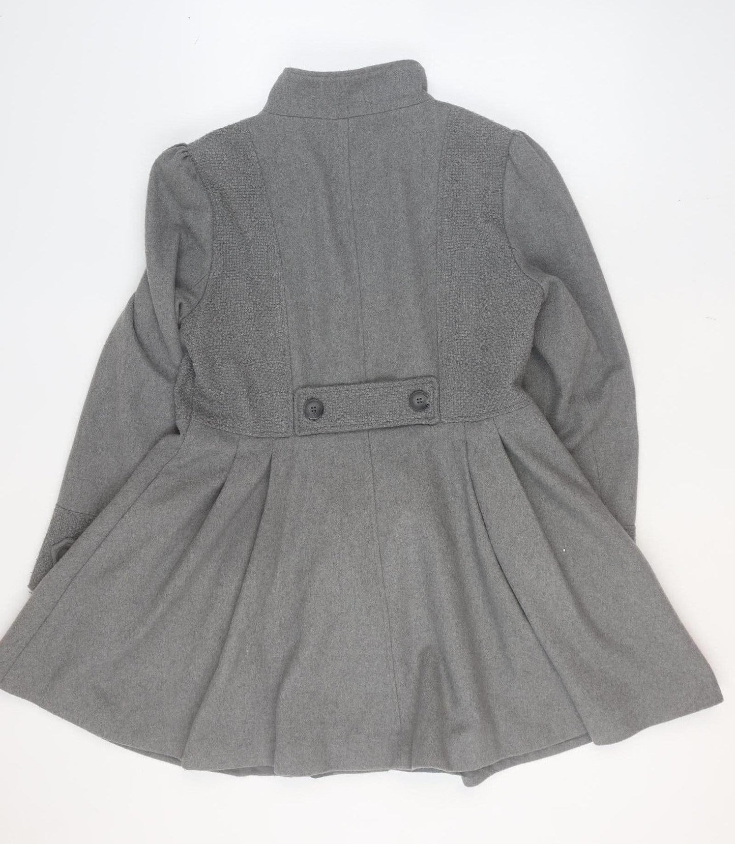George Womens Grey Military Style Mid-Length Coat Size 16