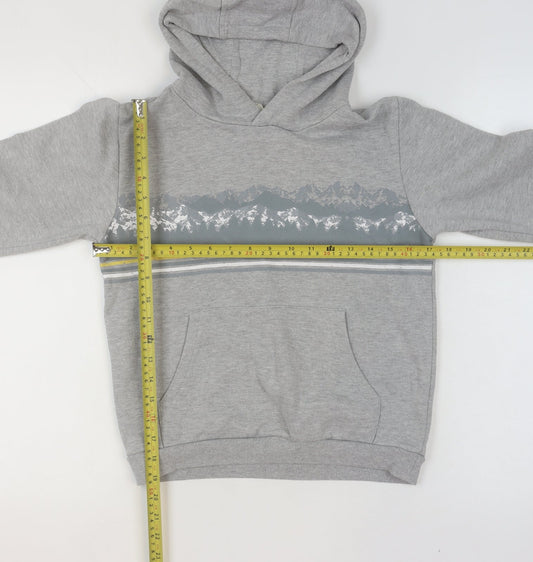 Mountain Warehouse Boys Grey 11-12 Years Pullover Hoodie with Mountain Print