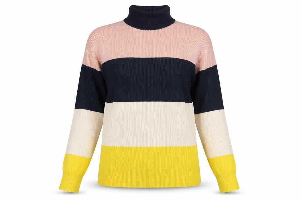 Front view of Only Women’s Multicolour Roll Neck Long Sleeve Knit Jumper L