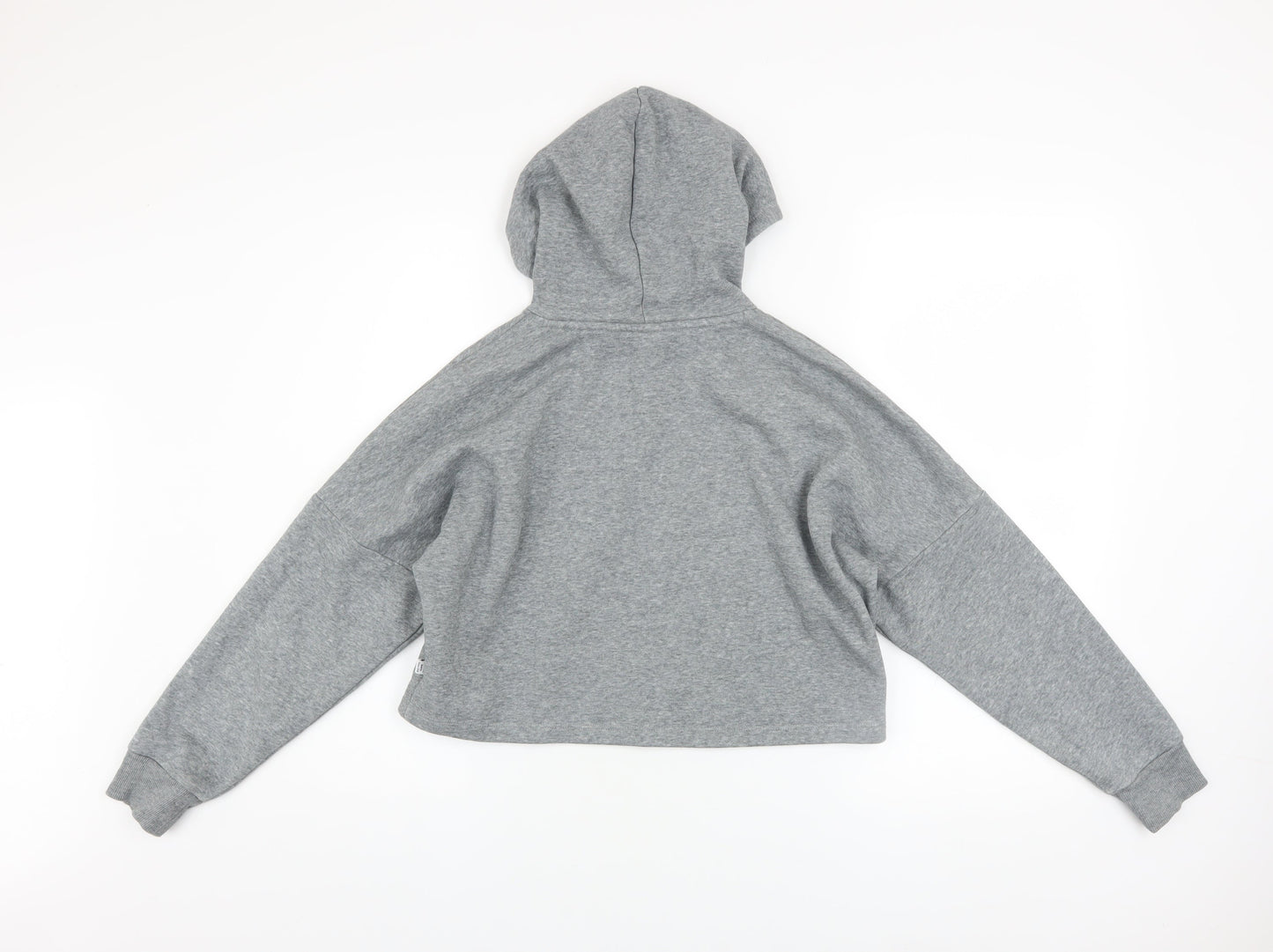 Puma Girls Grey Logo Pullover Hoodie 14-15 Years Fleece Sweatshirt