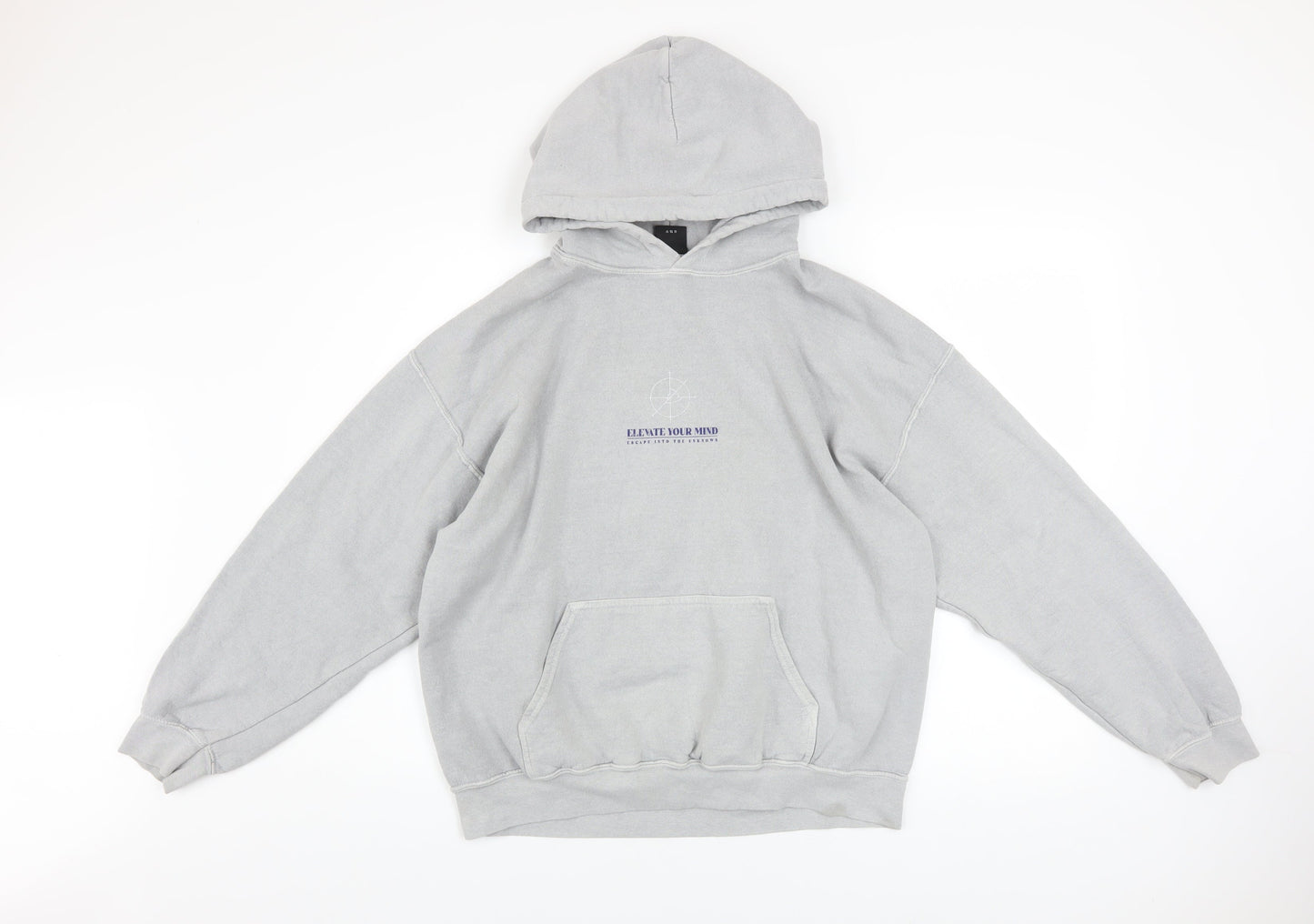 Urban Outfitters Men's Grey Relaxed Fit Space Graphic Pullover Hoodie S