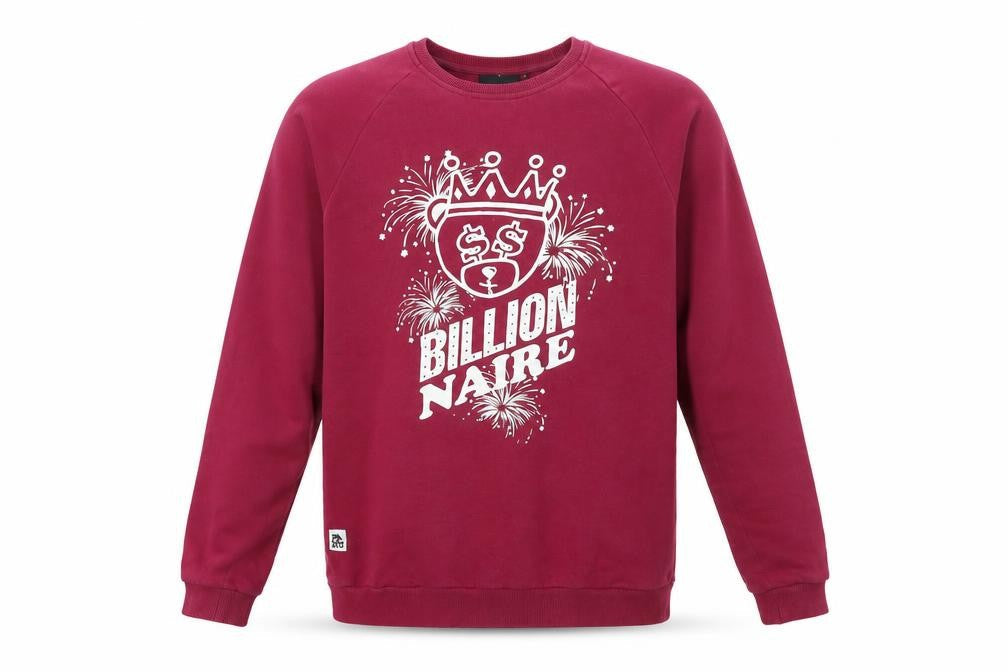 PANUU Mens Red XL Pullover Graphic Print Billionaire Sweatshirt