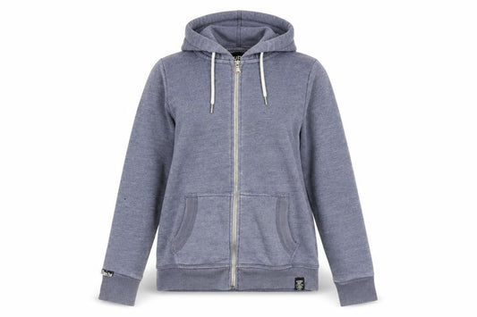 Superdry Women Blue Full Zip Hoodie L Cotton Blend Casual