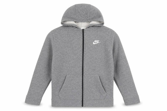 Nike Boys Grey Full Zip Hoodie XL 158-170cm Cotton Fleece Sweatshirt