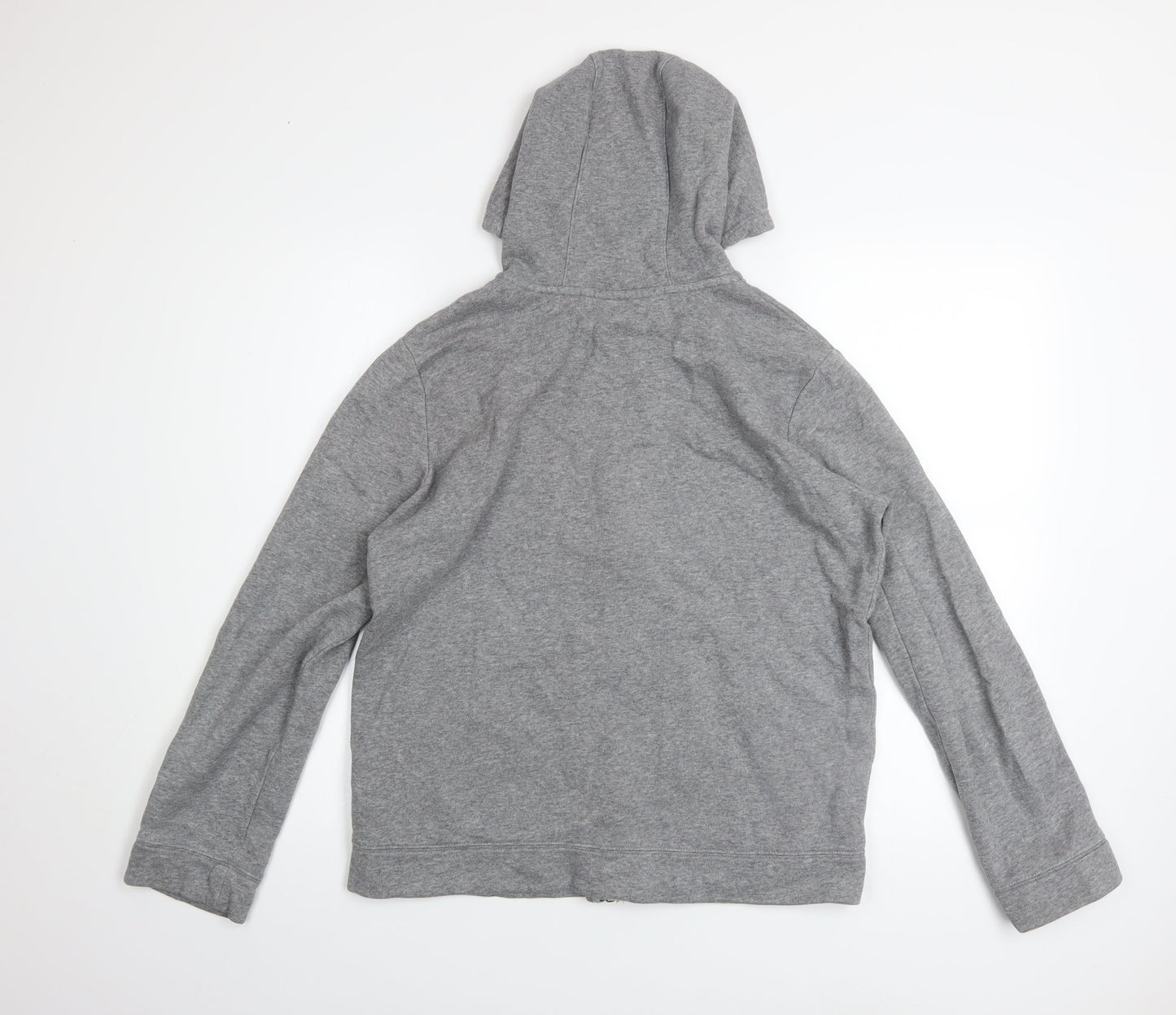 Nike Boys Grey Full Zip Hoodie XL 158-170cm Cotton Fleece Sweatshirt