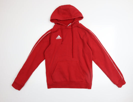 Adidas Men's Red Pullover Hoodie Small Regular Fit Fleece Sweatshirt
