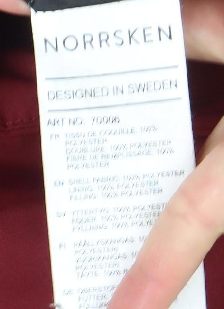 Norrsken Womens Red Long Hooded Puffer Coat Size 8