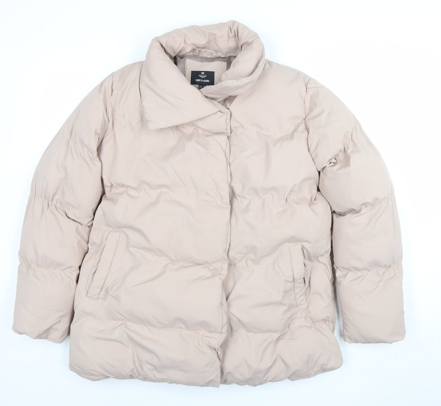 Threadbare Women Beige Size 8 Puffer Jacket Winter Warm Coat