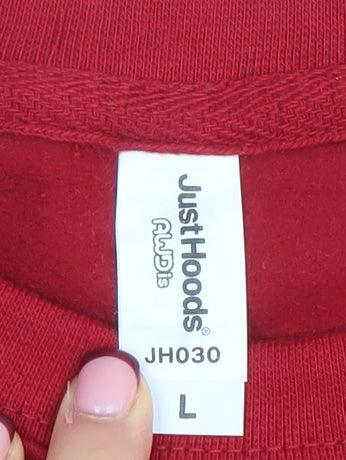 JustHoods Women Red Merry Cactus Cotton Sweatshirt L
