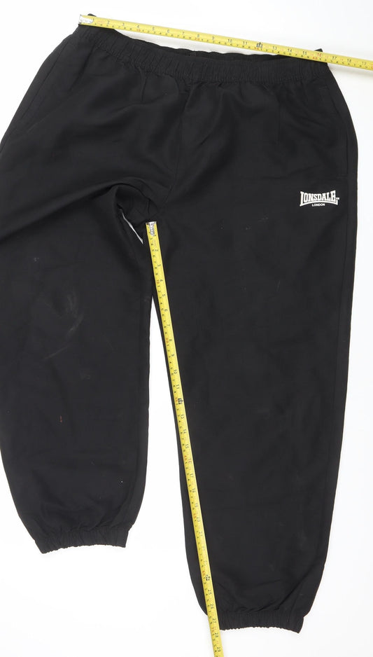 Lonsdale Men's Black L Jogger Trousers Lightweight Activewear