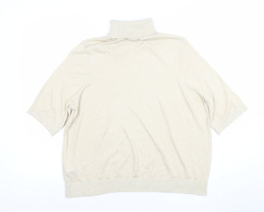 Marks and Spencer Women’s Beige Roll Neck Knit Top Size L