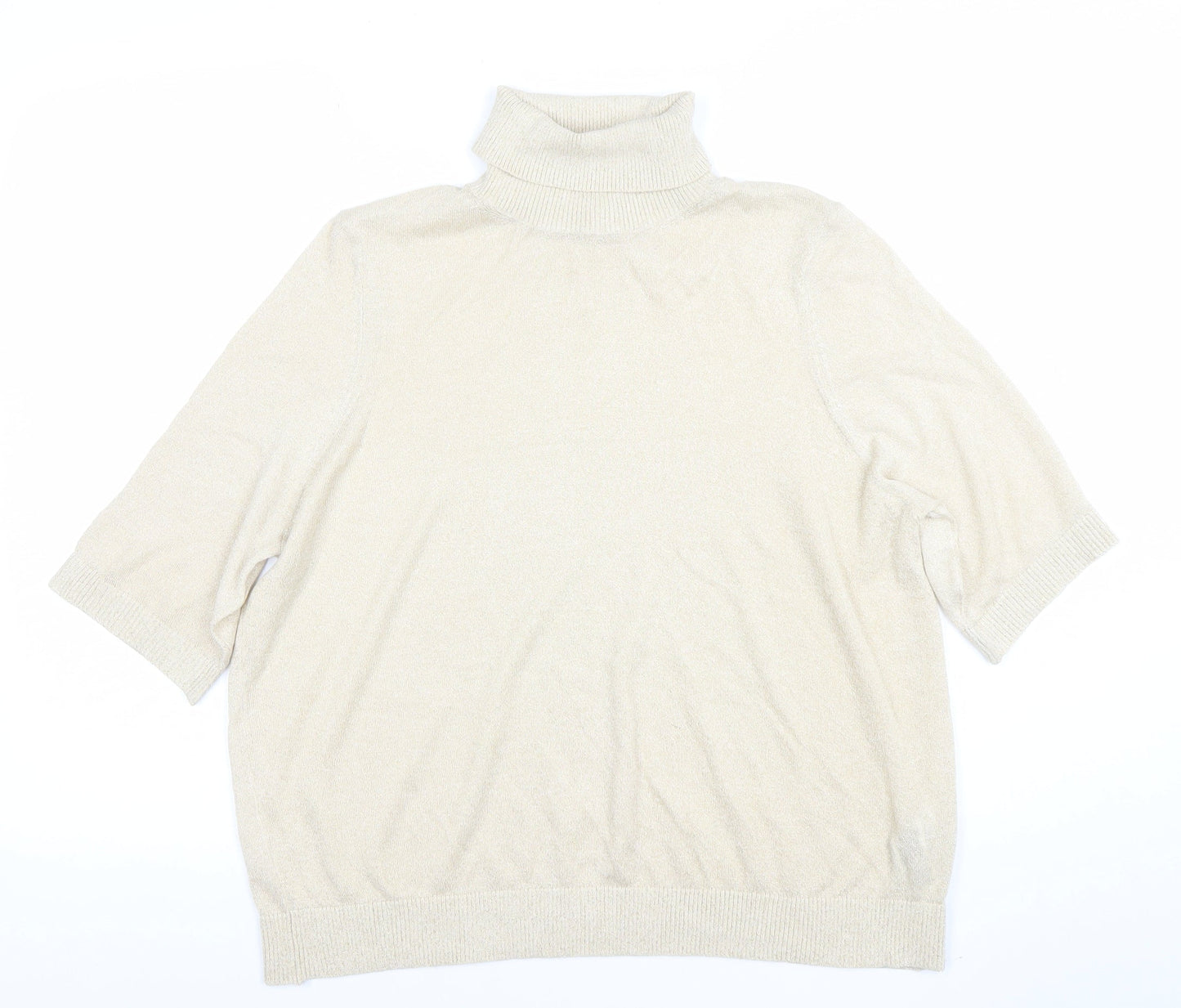 Marks and Spencer Women’s Beige Roll Neck Knit Top Size L