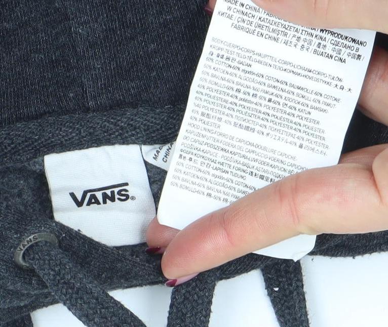 Vans Womens Black XS Pullover Hoodie Off The Wall Graphic