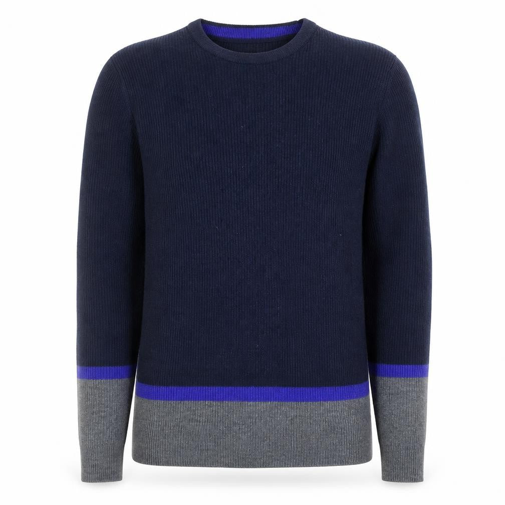 Marks and Spencer Men’s Blue Grey Crew Neck Jumper L Regular Fit