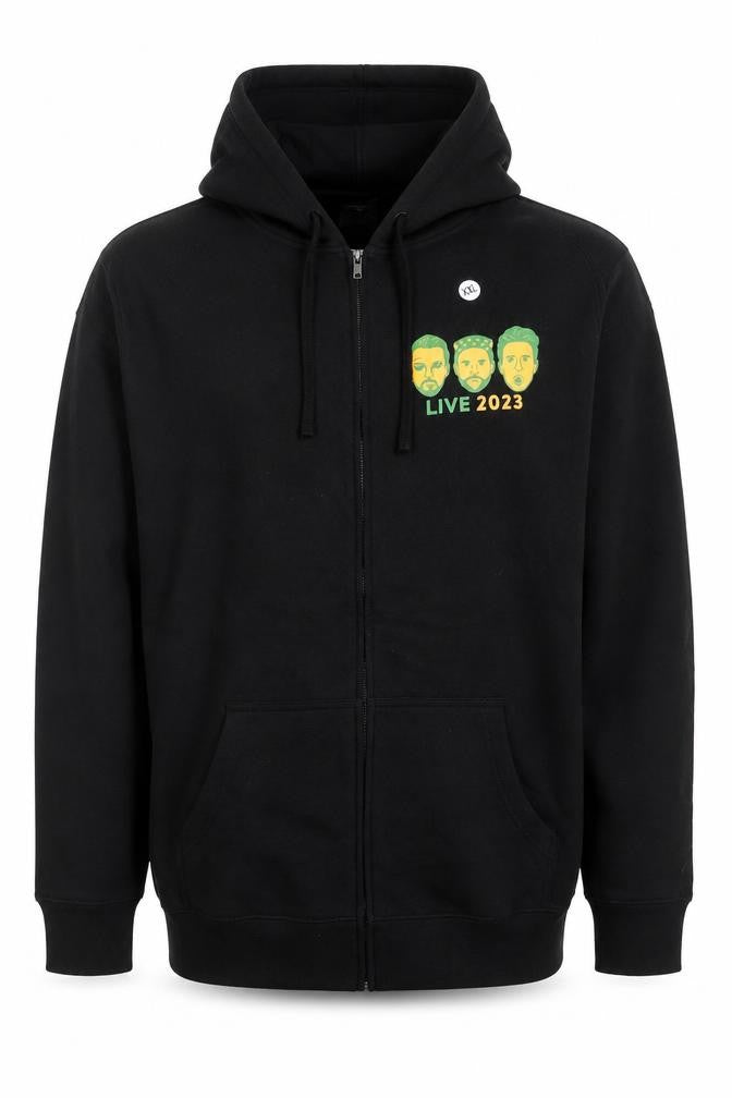 AS Colour Men's Black 2XL Full Zip Hoodie Always Sunny Live 2023 Graphic