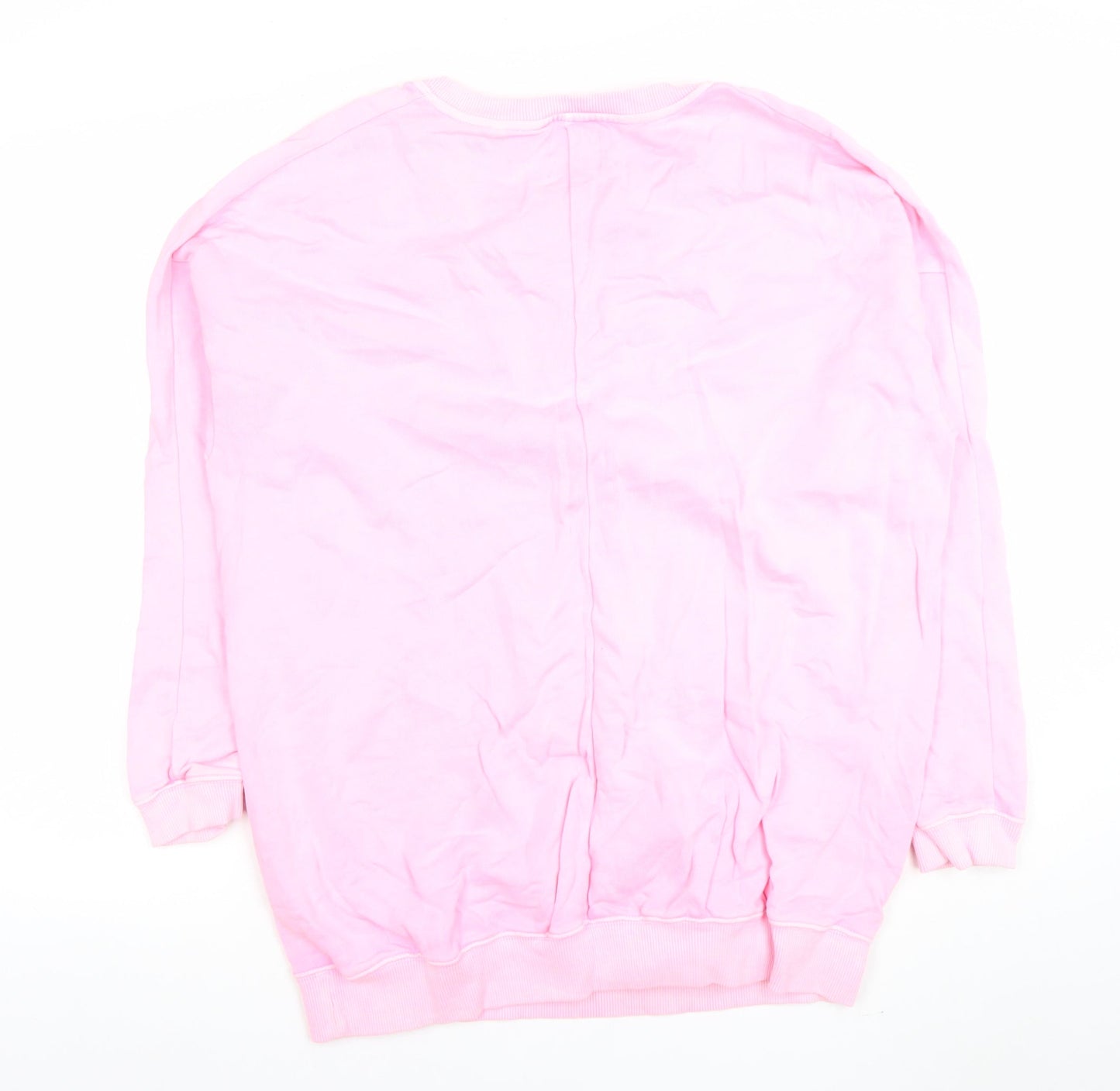 Next Women Pink Cotton Crew Neck Pullover Jumper Size S