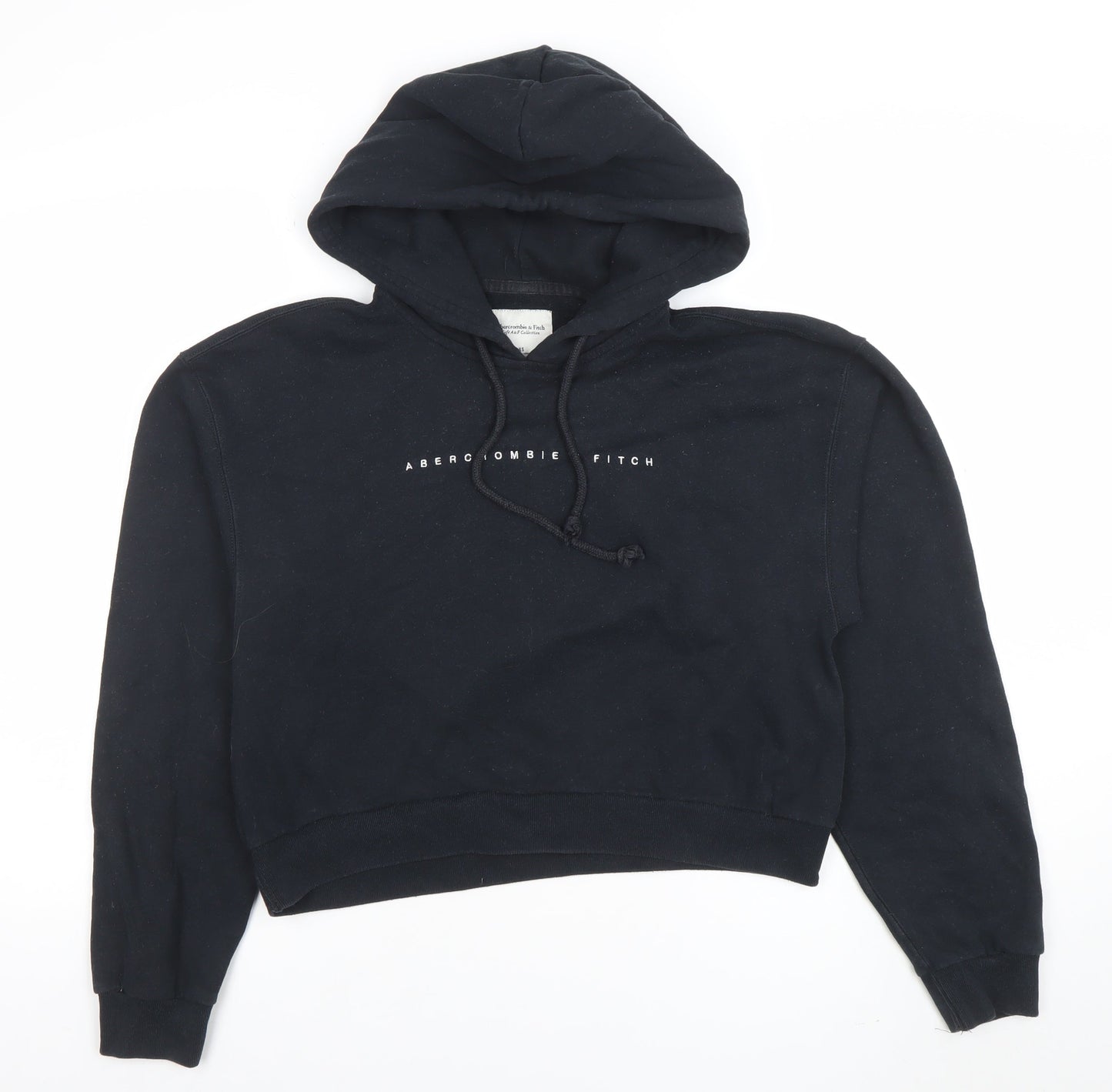 Abercrombie & Fitch Unisex Black XS Pullover Hoodie Logo Fleece