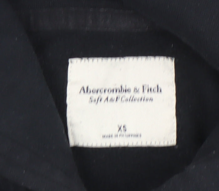 Abercrombie & Fitch Unisex Black XS Pullover Hoodie Logo Fleece