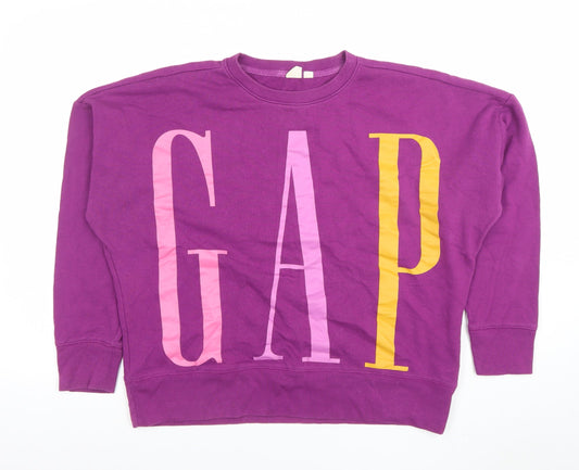 GAP Women's Purple Logo Crew Neck Pullover Sweatshirt Size S