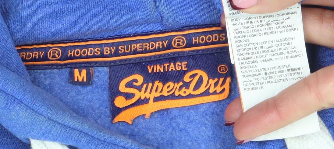 Superdry Women's Blue Osaka 6 Full Zip Hoodie Size M