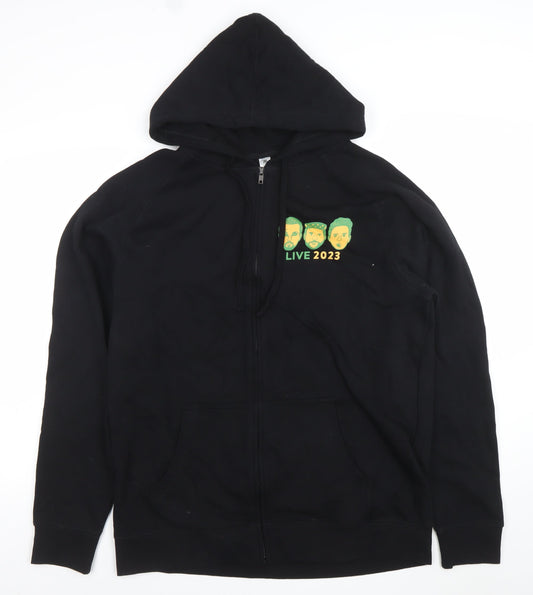 AS Colour Men's Black Full Zip Hoodie XL Graphic Live 2023 Sweatshirt