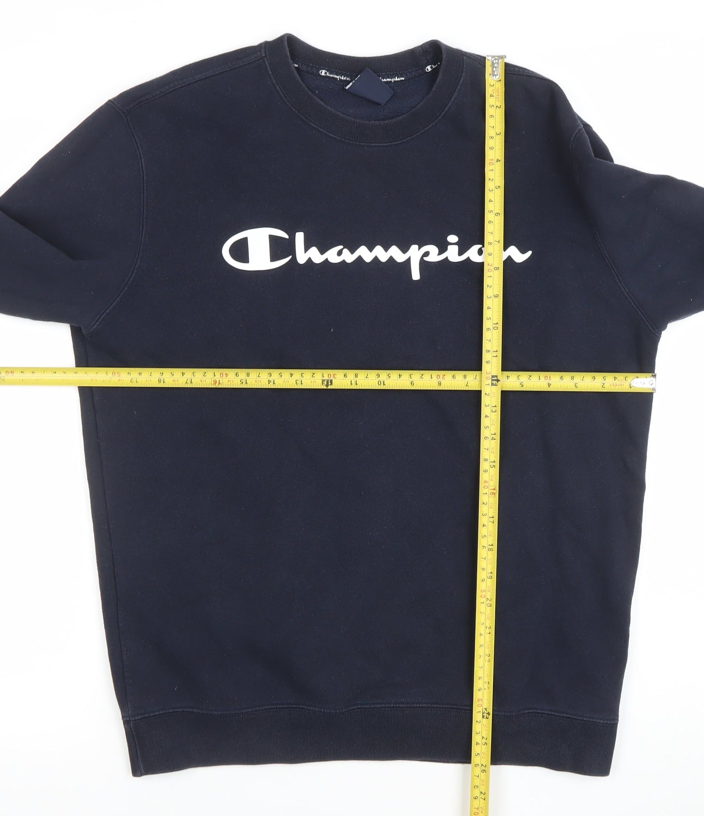 Champion Mens Blue Large Crew Neck Fleece Sweatshirt Pullover