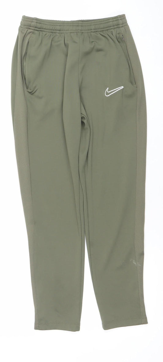 Nike Boys Green Dri-FIT Track Pants L 13 Years Regular Fit Activewear