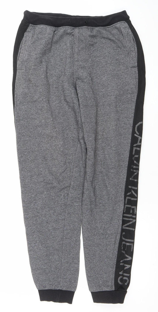 Calvin Klein Jeans Womens Grey Jogger Trousers L Regular Fit