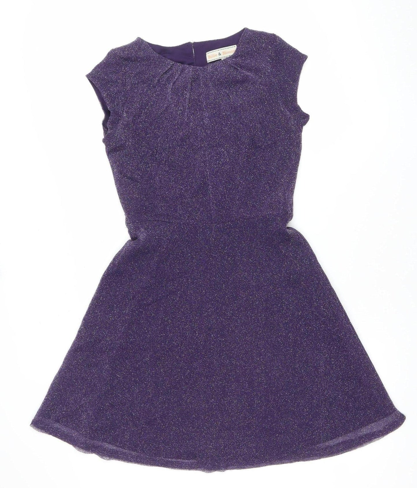 Dorothy Perkins Women’s Purple Glitter Fit & Flare Dress Size 8
