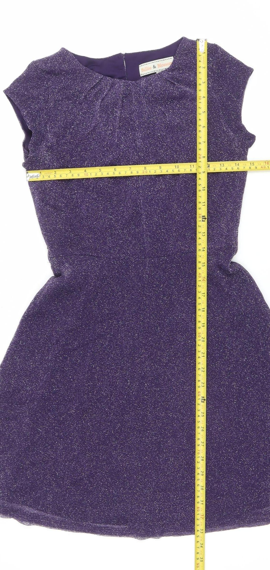 Dorothy Perkins Women’s Purple Glitter Fit & Flare Dress Size 8