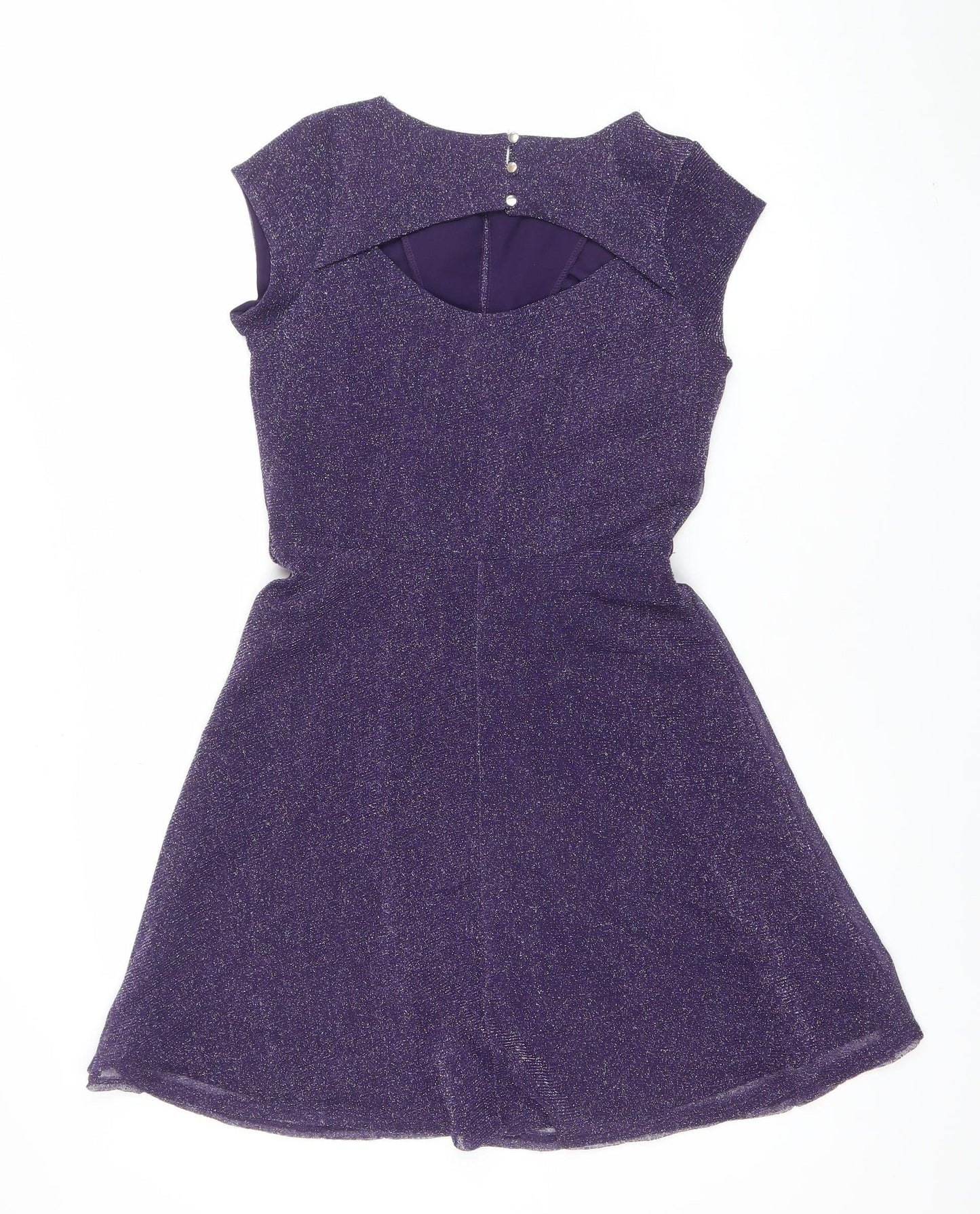 Dorothy Perkins Women’s Purple Glitter Fit & Flare Dress Size 8