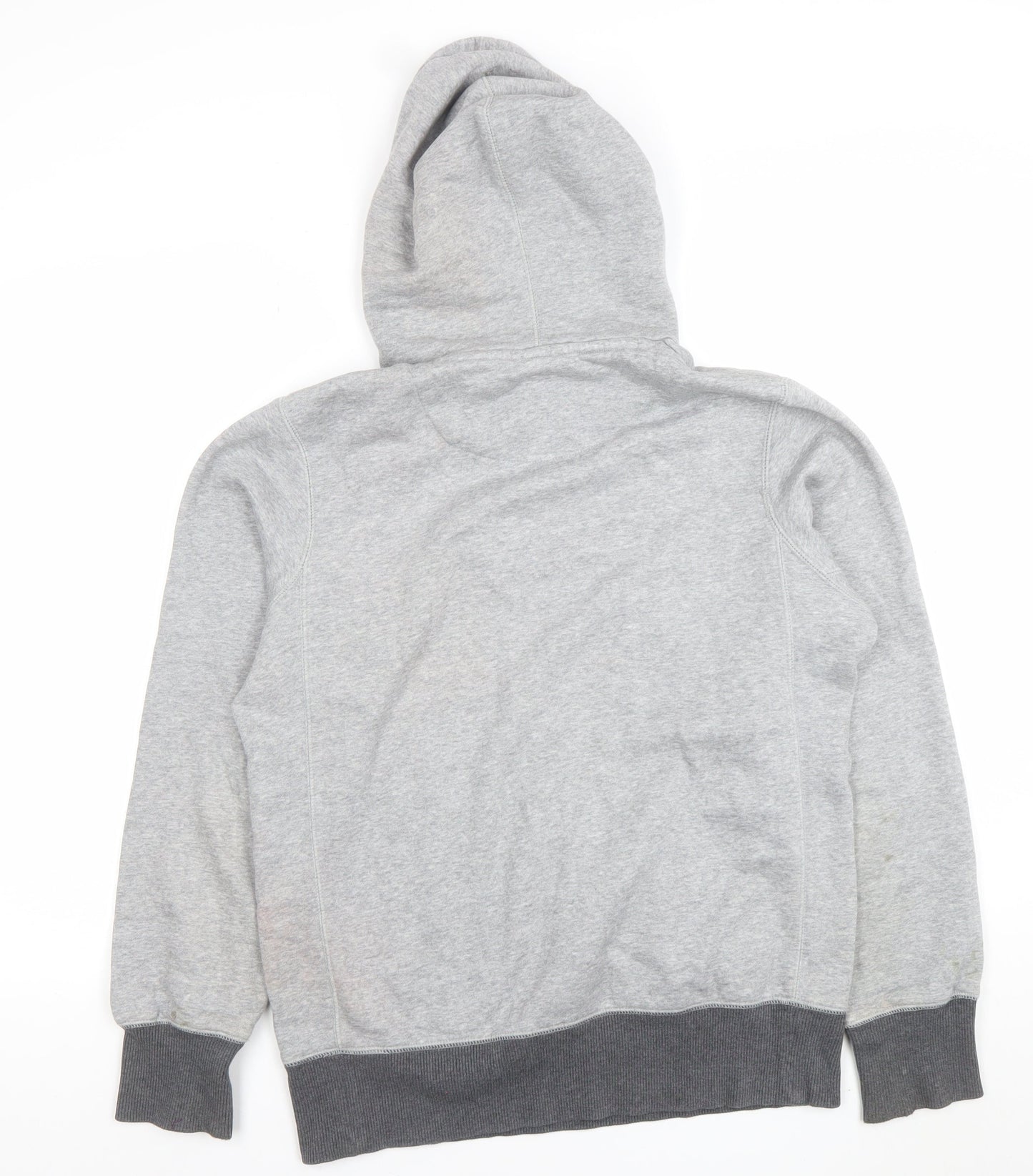 Nike Women's Grey Pullover Hoodie Small Red Drawstring Cotton Blend
